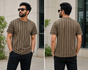 Camiseta de Cuello Polo a Rayas para Hombre, Diseño Superior, de Polialgodón, Manga Corta, Informal, con Logotipo Personalizado Disponible al Mejor Precio - Product Image 4