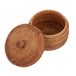 Panier en rotin de nouvelle conception avec couvercle, qualité supérieure, panier de table en gros, prix bas, panier fantaisie très vendu - Product Image 2