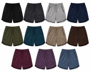 Shorts pour hommes en polyester respirant tricoté 120g avec taille élastique, poches zippées, taille haute, couleur unie, style décontracté et sportif - Product Image 6