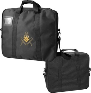 Premium Masonic Apron <b>Carrying</b> <b>Case</b> Provincial Size Black with Silver Square and Compass (Printed) | Freemason Bags & <b>Cases</b> - Product Image 3
