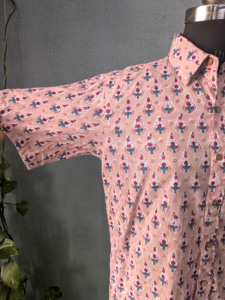 เสื้อเชิ้ตผู้ชายแขนสั้นพิมพ์ลายดอกไม้ผ้าฝ้ายลำลองคอปกสไตล์ฤดูร้อน - Product Image 6