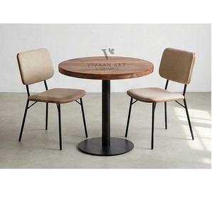 Ensemble de table à manger en bois massif moderne avec chaises confortables pour la maison et la restauration - Product Image 5