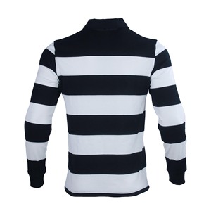 Camiseta de Rugby de Manga Larga para Hombre con Logotipo Personalizado al por Mayor, 100% Algodón con Rayas, Fabricación OEM, Gramaje Pesado - Product Image 4