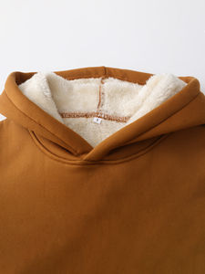 Pull à capuche surdimensionné personnalisé pour l'hiver, 100% polyester, polaire 420g, couleur unie, service OEM - Product Image 4