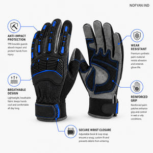 Gants de sécurité avec logo personnalisé, résistants aux chocs TPR, gants de travail pour mécaniciens, antidérapants, industriels, marque privée, gants de sécurité OEM/ODM - Product Image 2
