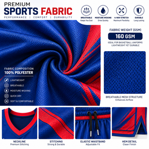 Ensemble d'uniformes de basketball personnalisés, maillot et short imprimés par sublimation, vêtements de sport d'équipe respirants et légers avec logo et nom - Product Image 5