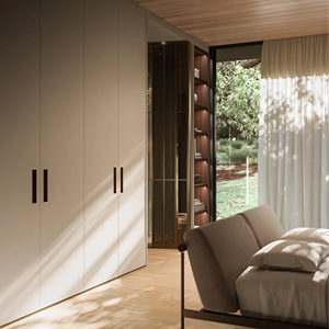 Armoires de chambre à coucher modernes en bois personnalisées JY Project, armoire de chambre à coucher de luxe moderne, meubles de placard en bois pour villa, hôtel, appartement - Product Image 2