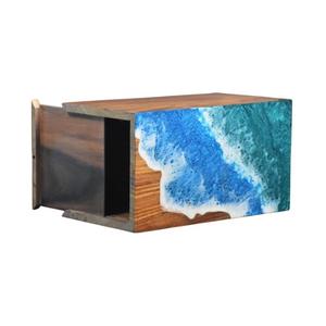 Urne funéraire artisanale en résine motif vague océanique, souvenir commémoratif côtier, personnalisable - Product Image 6