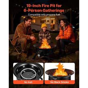 Braciere a Gas Propano da 19 Pollici, 53.000 BTU, Fiamma Regolabile, Griglia, Pietre Laviche, Gambe Pieghevoli, Braciere Portatile Rettangolare - Product Image 5