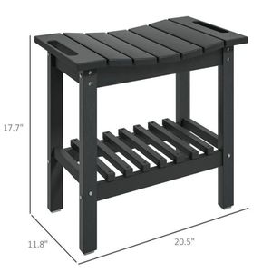 Black Storage Bench <b>Small</b> Side <b>Table</b> & <b>Coffee</b> <b>Table</b> Multi-Functional Patio Bench with Storage Features - Product Image 5