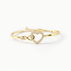 Pulsera de Diamantes Infinitos con Corazones Entrelazados para Mujer, Cadena Ajustable con Diamantes Cultivados en Laboratorio en Oro Puro de 18K - Product Image 3