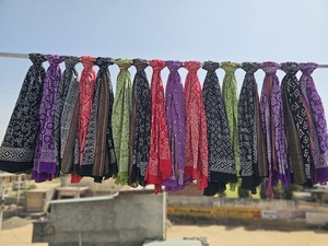 Authentic Handmade Block Print Cotton Pareo Sarong Floral Scarf, Stole & Dupatta Soft, Lightweight, Eco-Friendly - Product Image 2