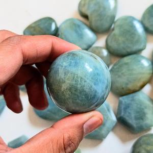 Esfera de Cristal de Aguamarina Natural Chakralume, Bola de Piedra Preciosa Azul Pulida a Mano para Meditación, Reiki, Sanación Energética de Chakras, Decoración - Product Image 3