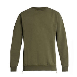 Sweat-shirts à capuche personnalisés en coton épais de couleur unie pour hommes, doublés en coton, col rond, coupe oversize, vente en gros - Product Image 1