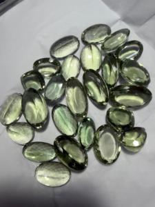 Ametyste verte naturelle, pierres précieuses facettées et polies, de forme ovale et coussin, pour la fabrication de bijoux - Product Image 4
