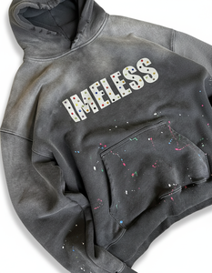 High Quality Private Logo Digital Printed and multi rhinestone oversized vintage washed Hoodie for men 100% Cotton - Product Image 5