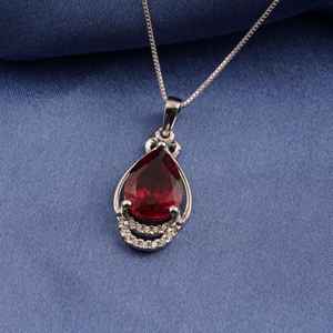 <b>Ruby</b> Teardrop Pendant 925 Sterling Silver July Birthstone Pendant Elegant Handmade Jewelry Gift For Her - Product Image 6
