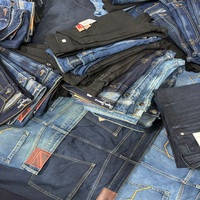 Jeans en coton bleu pour hommes, tendance, prêts à être expédiés, pantalons en denim empilés, vêtements décontractés, lot de vêtements en denim délavé