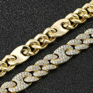 สร้อยคอผู้ชายแบบฟิกาโร่ชุบทอง 22K สไตล์ฮิปฮอปสำหรับใส่ทุกวัน - Product Image 3