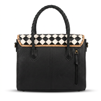 Nouveauté 2026 : Sac fourre-tout pour femme en cuir véritable 100 %, motif à panneaux, style vintage, résistant à l'eau, léger, toutes saisons