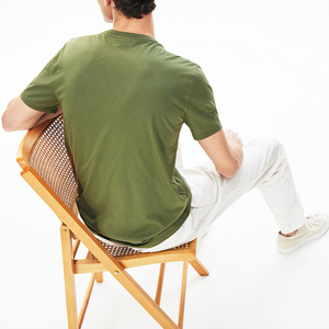 T-shirt décontracté pour homme à col en V et manches courtes, 100 % coton, écologique, respirant, séchage rapide, vêtements de sport, coupe classique - Product Image 2