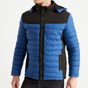 Veste matelassée épaisse personnalisée pour homme avec logo, style streetwear, impression et sangles, doudoune à capuche pour homme, hiver 2025 - Product Image 1