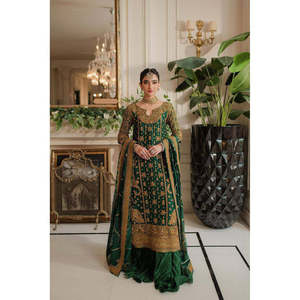 Conjunto de Top y Bottom de mujer de diseñador con Dupatta para ropa de fiesta - Product Image 5