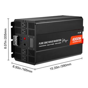 Convertisseur d'énergie solaire à onde sinusoïdale pure 4000W, 12V DC vers 120V AC, chargeur de voiture, écran LCD, télécommande, systèmes électriques pour camping-cars - Product Image 5
