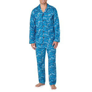 Men 100% Cotton <b>Pajama</b> Set Sublimation Printed Two Piece Sleepwear Wholesale Male Home Wear Set Comfortable Nightwear - Product Image 4