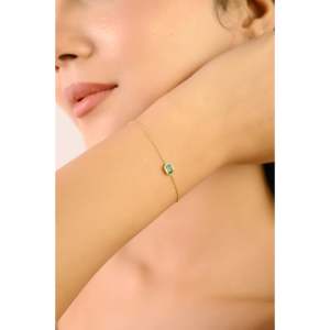 14K Gold Emerald Star Charm Bracelet-Trendy Vintage Gift for Daughter - Product Image 5