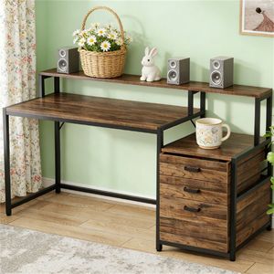 Computer <b>Desk</b> with Drawers Study and Office <b>Desk</b> - Product Image 4