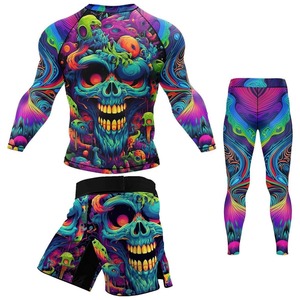 3 Piece Men Athletic Compression Wear Set Sports Tight Shirt Pants Shorts Fitness Running Apparel OEM - Product Image 2