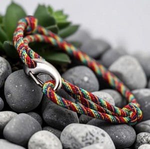 Handmade Adjustable Braided Leather and Cotton <b>Rope</b> <b>Bracelet</b> for Children's Cute Style Anniversary Occasion - Product Image 1