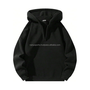 เสื้อพูลโอเวอร์ลำลองแขนยาวคอซิป 1/4 แบบสั่งทำพิเศษ ดีไซน์เองได้ สไตล์ไฮสตรีท สำหรับผู้ชาย ปี 2025 ตกแต่งลายปัก ไหล่ตก - Product Image 4