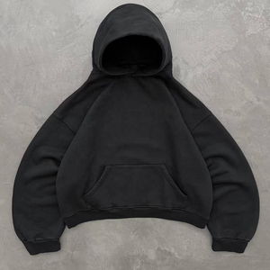 Conjunto Deportivo Holgado de Gran Tamaño, Sudadera de Felpa de Algodón de 500 g/m² y Pantalones Deportivos Holgados, Ropa Deportiva Informal de Estilo Hip Hop - Product Image 4