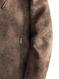 Veste de motard en cuir d'agneau véritable de haute qualité pour hommes, design tendance, hiver, décontractée, noire - Product Image 4