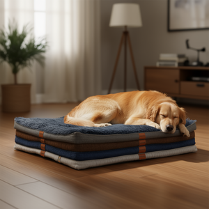 Cuccia per cani Yommy Foam 65x95x5cm grigio scuro impermeabile antiscivolo con tappetino in finta pelliccia rimovibile - Product Image 3