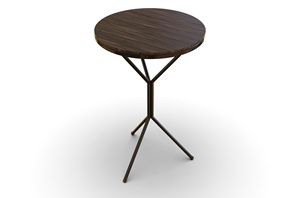 Table basse ronde en pierre de style industriel durable avec base en métal noir minimaliste pour salon contemporain - Product Image 2
