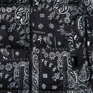 Chaqueta acolchada negra para hombre con cuello alto, color sólido, cierre de cremallera, abrigo exterior - Product Image 6