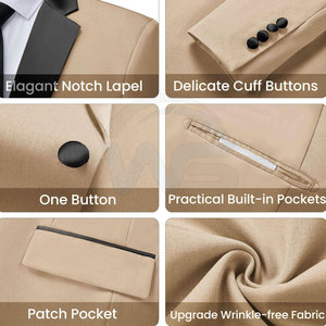 Costumes de smoking élégants pour hommes, vêtements de cérémonie, ensemble de costume, tissu de haute qualité, fournisseur en gros, taille et couleur sur mesure. - Product Image 5