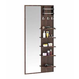 New Arrival Freddie Engineered Wood Wall Mount Dressing <b>Table</b> Organizer Makeup <b>Vanity</b> with <b>Mirror</b>, Storage Shelves. - Product Image 5