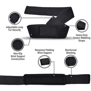 Correas de Muñeca de Algodón Resistentes Personalizadas para Entrenamiento, Correas de Levantamiento de Pesas para Adultos, Servicio OEM - Product Image 5