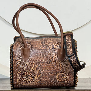 Nouveaux Sacs de Voyage Unisexe en Cuir Floral Façonné à la Main Style Western 2026 – Sacs Polochons Moyens Speedy et Sacs Bandoulière Weekender - Product Image 2