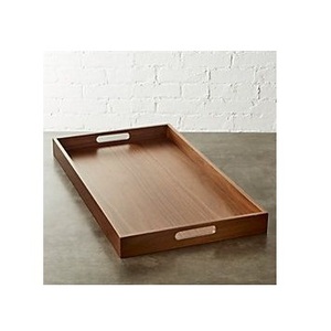 Classic Wooden Serving Tray With Smooth Surface <b>For</b> Dining <b>Table</b> Ottoman Coffee <b>Table</b> And Entertaining - Product Image 3