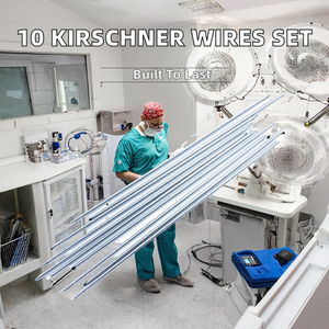 10 pièces/ensemble Fils de Kirschner à double extrémité en acier inoxydable, instrument orthopédique vétérinaire de classe I, certifié CE manuel par Dentavex - Product Image 4