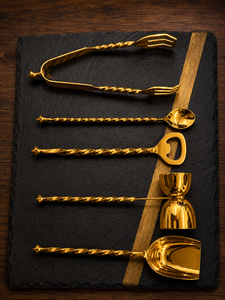 Luxury Gold <b>Bar</b> <b>Tools</b> Set 5Pcs Ice Scoop Tongs Spoon Cocktail Accessories Reusable Eco-Friendly Modern Luxury Stainless Steel - Product Image 6