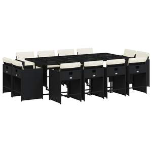 Ensemble de 12 ensembles de salle à manger de jardin noirs pour patio - Product Image 2