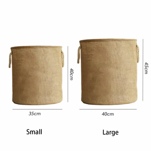 Sac à linge en toile de jute naturelle, grande taille, réutilisable, pour le rangement des vêtements à la maison - Product Image 5