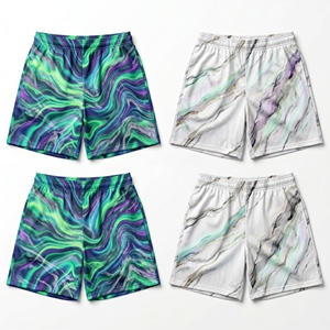 Custom Liquid <b>Marble</b> Aurora Swirl Texture Graphic <b>Mesh</b> Shorts Men’s Athletic Sublimation Basketball Training Shorts - Product Image 1