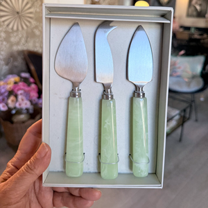 Luxury Epoxy Resin Wood <b>Cheese</b> <b>Knife</b> <b>Set</b> Stainless Steel Blades Eco-Friendly Dishwasher Safe Stylish Serving <b>Cheese</b> Tools - Product Image 1